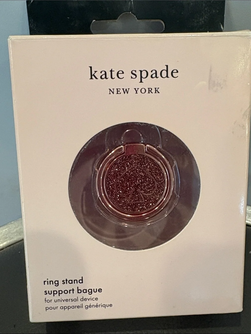 NEW Rose Gold Glitter Kate Spade New York Universal Phone Ring Stand